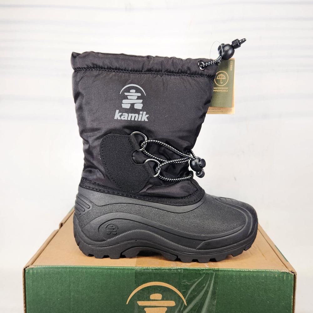 Kamik North Pole Winter Boots Kids Size 12 Black Waterproof Insulated Snow Boots